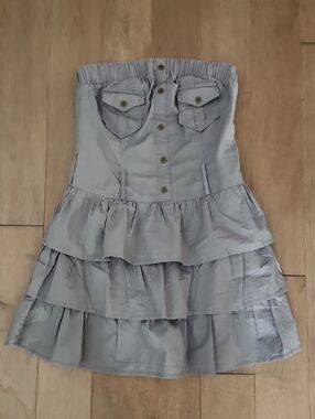 2 For 25$***Mine Brand Gray Strapless Tiered Ruffle Mini Skirt